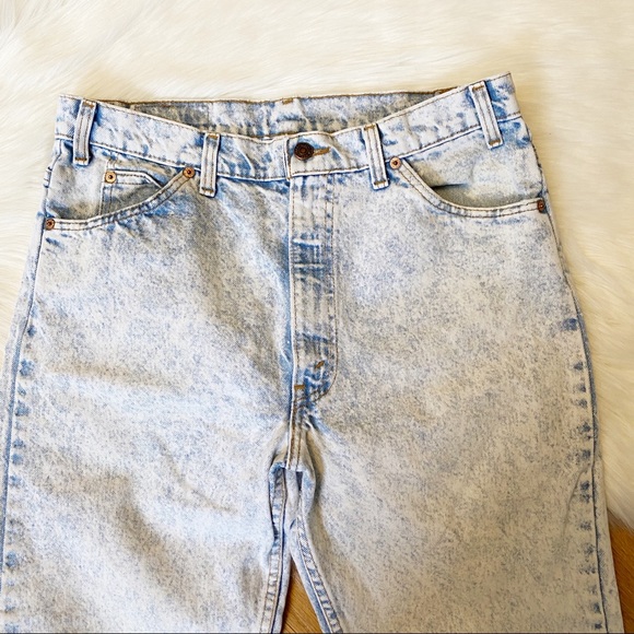 ʟᴇᴠɪs Orange Tab Acid Wash Vintage High Waisted - Picture 3 of 8